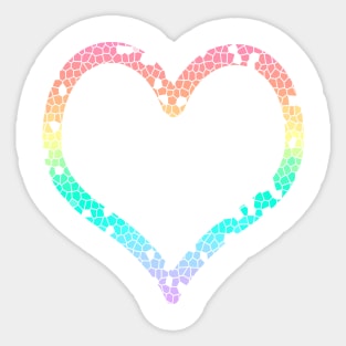 Pastel Pride Mosaic Heart Graphic Design Style 2 Sticker